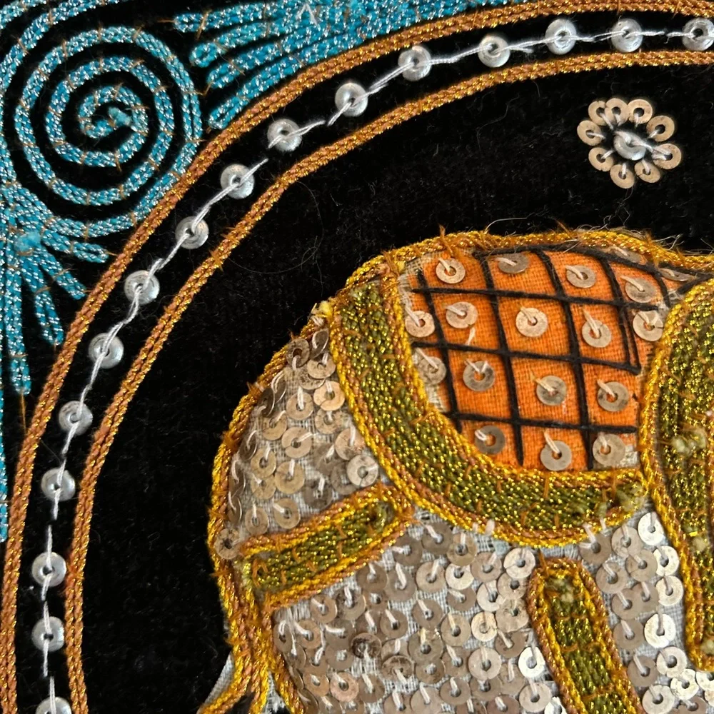 Elegant Elephant Embroidered Wall Decor‎ embroidery, needlework, handmade